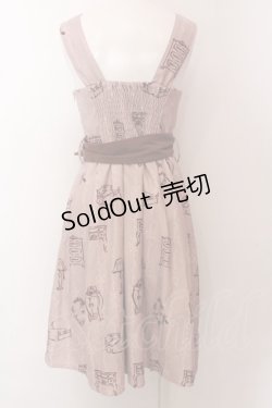 画像3: Fi.n.t / ベルト付きクローゼット柄ワンピース F ピンクベージュ O-25-02-19-1030-CA-OP-SZ-ZT079
