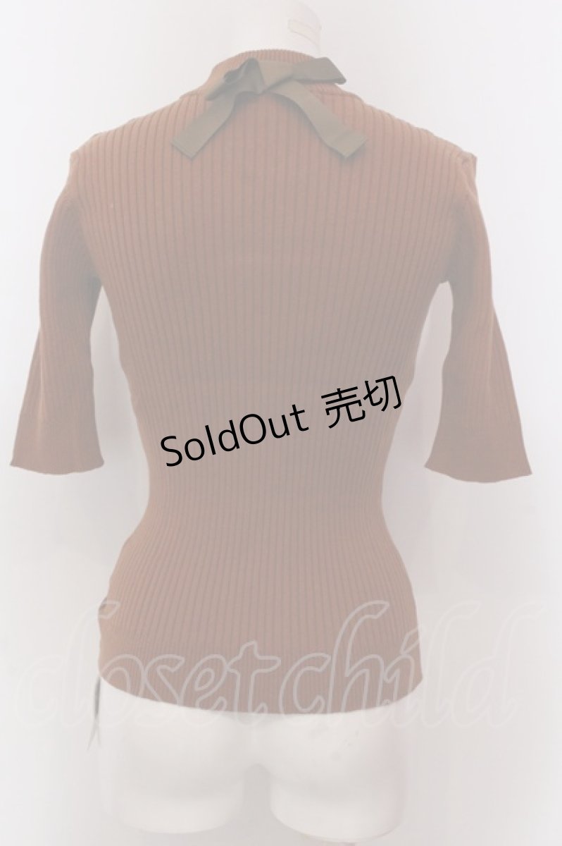 画像2: 【SALE】FA（Fi.n.t） / バックリボンリブニット半袖プルオーバー F キャメル O-25-02-19-1031-LO-TO-OW-ZT079 (2)