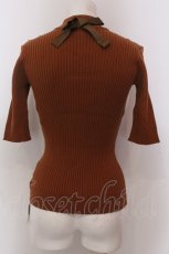 画像2: 【SALE】FA（Fi.n.t） / バックリボンリブニット半袖プルオーバー F キャメル O-25-02-19-1031-LO-TO-OW-ZT079 (2)