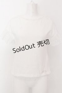 MILK / チュールフリル袖トップス  シロ O-25-02-19-1039-ML-TO-OW-OS