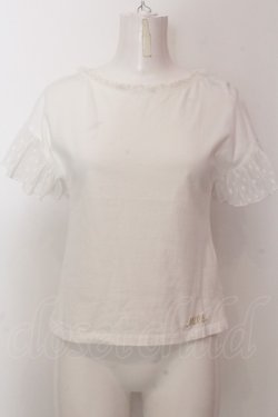 画像1: MILK / チュールフリル袖トップス  シロ O-25-02-19-1039-ML-TO-OW-OS