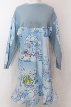 画像1: MILK / ワンダーランドトレーナーワンピース - ブルーベースｘサックス O-25-02-19-1051-ML-OP-YM-ZT073