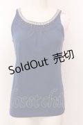 axes femme / スパンコール配色タンクトップ M ブルー O-25-02-19-1057-AX-TO-IG-OS