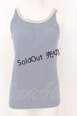 画像1: axes femme / スパンコール配色タンクトップ M ブルー O-25-02-19-1057-AX-TO-IG-OS