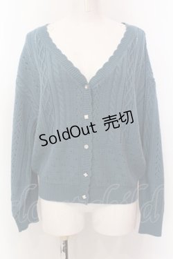 画像1: axes femme / 透かし編みニットカーディガン F Bグリーン O-25-02-19-1058-AX-TO-IG-OS