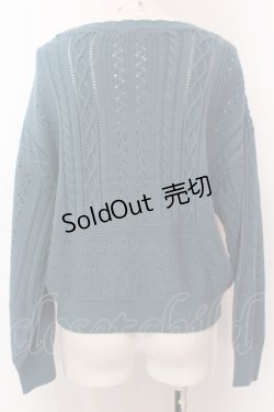 画像2: axes femme / 透かし編みニットカーディガン F Bグリーン O-25-02-19-1058-AX-TO-IG-OS