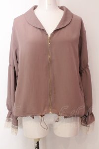 axes femme / マムルークスリーブZIPカーデ M ピンク O-25-02-19-1065-AX-TO-OW-ZT049