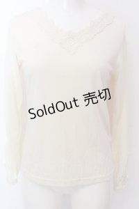 axes femme / Vレースプルオーバー M アイボリー O-25-02-19-1070-AX-TO-IG-OS