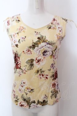 画像1: INGEBORG / リボン使い花柄タンクトップ S イエロー O-25-02-19-1008-LO-TO-OW-ZT089