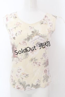 画像1: INGEBORG / リボン使い花柄タンクトップ S イエロー O-25-02-19-1008-LO-TO-OW-ZT089