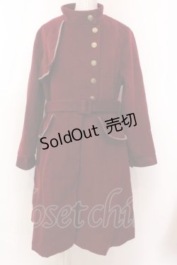 画像1: axes femme / ミリタリー風連釦コート M ワイン O-25-02-19-1075-AX-CO-YM-C040