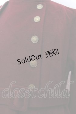 画像2: axes femme / ミリタリー風連釦コート M ワイン O-25-02-19-1075-AX-CO-YM-C040