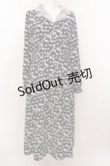 axes femme POETIQUE / レース開襟カラー花柄ワンピース  ネイビー O-25-02-19-1082-AX-OP-IG-OS