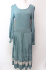 axes femme POETIQUE / バックデザインニットワンピース M グリーン O-25-02-19-1085-AX-OP-IG-ZT023