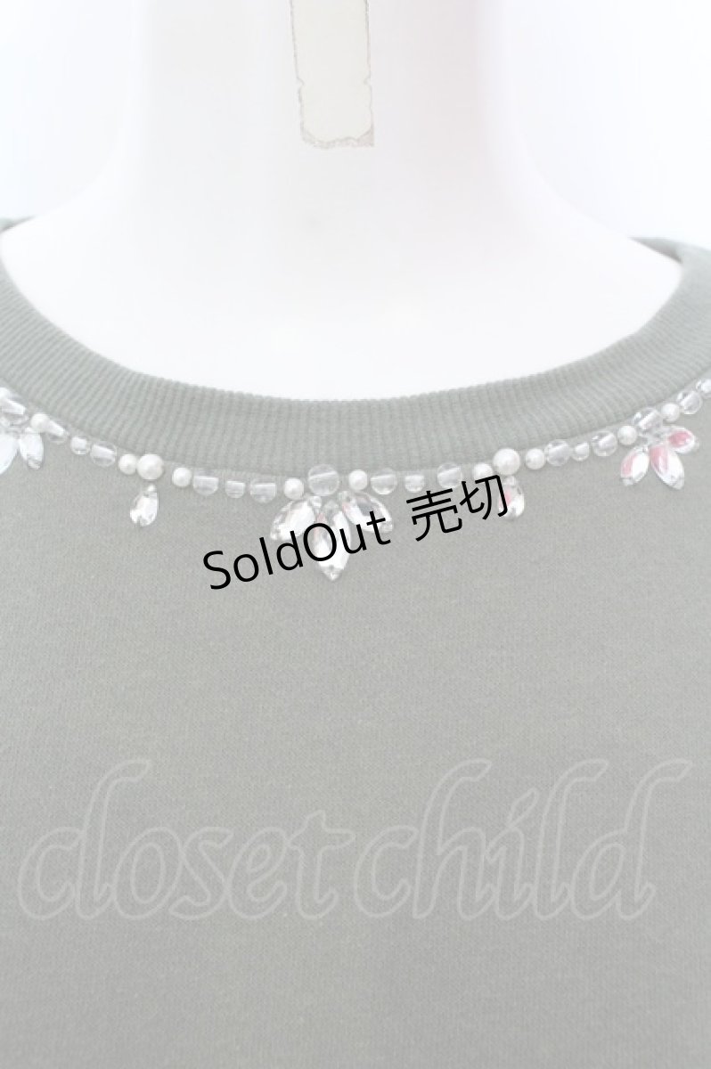 画像2: 【SALE】axes femme / ビジュー付きスウェットワンピース M グリーン O-25-02-19-1086-AX-OP-IG-ZT493 (2)