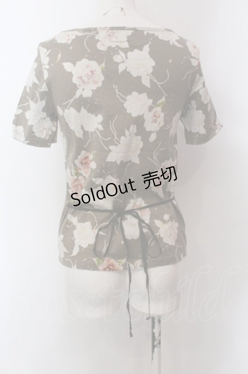 画像3: 【SALE】INGEBORG / フラワー総柄ロゴTシャツ S グレージュ O-25-02-19-1009-LO-TS-YM-ZT089 (3)