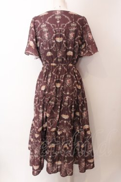 画像4: axes femme / レーヌローズ柄ワンピース M ブラウン O-25-02-19-1095-AX-OP-OW-OS