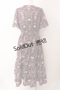 画像4: axes femme / レーヌローズ柄ワンピース M ブラウン O-25-02-19-1095-AX-OP-OW-OS
