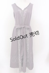 axes femme / レース切替刺繍ジャンスカ M ラベンダー O-25-02-19-1096-AX-OP-IG-OS