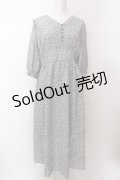 axes femme / フラワープリントロングワンピース M サックス O-25-02-19-1100-AX-OP-IG-OS
