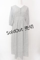 axes femme / フラワープリントロングワンピース M サックス O-25-02-19-1100-AX-OP-IG-OS