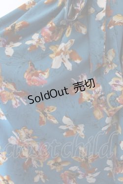 画像2: axes femme / ベルト付花柄JQシフォンワンピース F ブルー O-25-02-19-1101-AX-OP-IG-OS