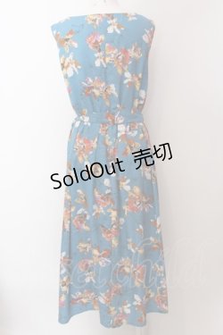画像3: axes femme / ベルト付花柄JQシフォンワンピース F ブルー O-25-02-19-1101-AX-OP-IG-OS
