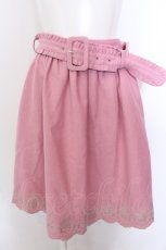 画像1: 【SALE】LODISPOTTO / 裾刺繍起毛スカート  ピンク O-25-02-19-1104-LO-SK-IG-ZT054 (1)