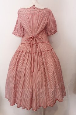 画像3: PINK HOUSE / ローン襟付きストライプミディワンピース  アカ×シロ O-25-02-19-1011-LO-OP-IG-OS
