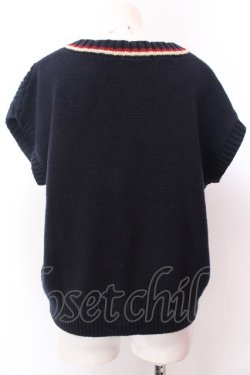画像3: Fi.n.t / レタードワッペンニットベスト  ネイビー O-25-02-19-1115-CA-TO-IG-ZT052