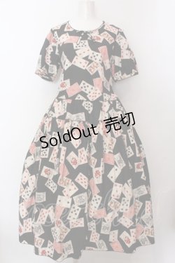 画像1: PINK HOUSE / トランプ柄ワンピース  クロ O-25-02-19-1012-LO-OP-IG-ZS
