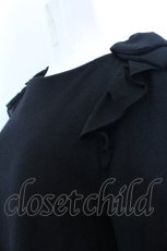 画像2: 【SALE】franche lippee black / ショルダーリボンウールワンピース M クロ O-25-02-19-1121-LO-OP-IG-ZT226 (2)