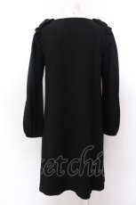 画像3: 【SALE】franche lippee black / ショルダーリボンウールワンピース M クロ O-25-02-19-1121-LO-OP-IG-ZT226 (3)