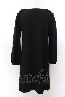 画像3: franche lippee black / ショルダーリボンウールワンピース M クロ O-25-02-19-1121-LO-OP-IG-ZT226
