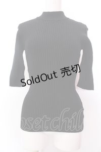 FA（Fi.n.t） / バックリボンリブニット半袖プルオーバー F クロ O-25-02-19-1125-LO-TO-OW-ZT180