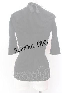 画像2: FA（Fi.n.t） / バックリボンリブニット半袖プルオーバー F クロ O-25-02-19-1125-LO-TO-OW-ZT180