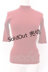FA（Fi.n.t） / バックリボンリブニット半袖プルオーバー F アカ O-25-02-19-1129-LO-TO-OW-ZT180