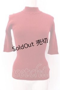 FA（Fi.n.t） / バックリボンリブニット半袖プルオーバー F アカ O-25-02-19-1129-LO-TO-OW-ZT180