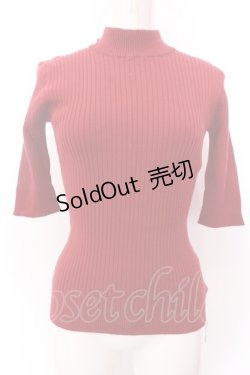 画像1: FA（Fi.n.t） / バックリボンリブニット半袖プルオーバー F アカ O-25-02-19-1129-LO-TO-OW-ZT180