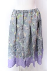 Franche Lippee / ユニコーン柄スカート M グレー O-25-02-19-1134-LO-SK-IG-ZT181