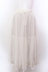 Franche Lippee / うさぎレース使いチュールスカート M ミルク×ベージュ O-25-02-19-1135-LO-SK-OW-ZT182