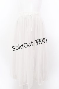 Franche Lippee / うさぎレース使いチュールスカート M ミルク×ベージュ O-25-02-19-1135-LO-SK-OW-ZT182
