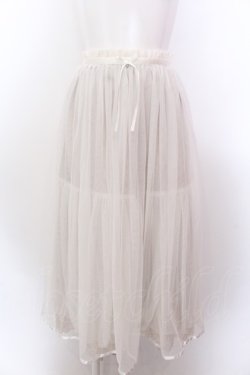 画像1: Franche Lippee / うさぎレース使いチュールスカート M ミルク×ベージュ O-25-02-19-1135-LO-SK-OW-ZT182