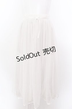 画像1: Franche Lippee / うさぎレース使いチュールスカート M ミルク×ベージュ O-25-02-19-1135-LO-SK-OW-ZT182