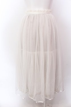 画像3: Franche Lippee / うさぎレース使いチュールスカート M ミルク×ベージュ O-25-02-19-1135-LO-SK-OW-ZT182