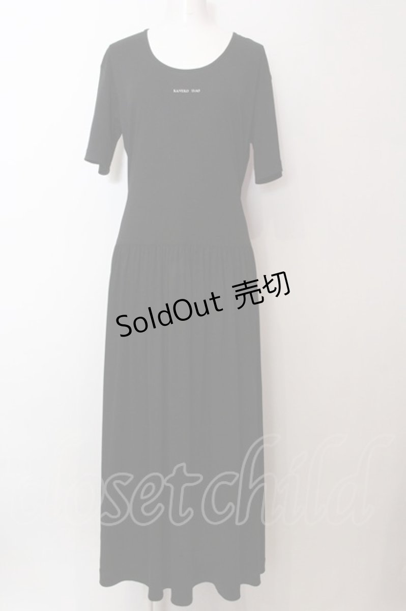 画像1: 【SALE】KANEKO ISAO / ロゴ刺繍半袖ワンピース  クロ O-25-02-19-1139-EL-OP-IG-ZT157 (1)