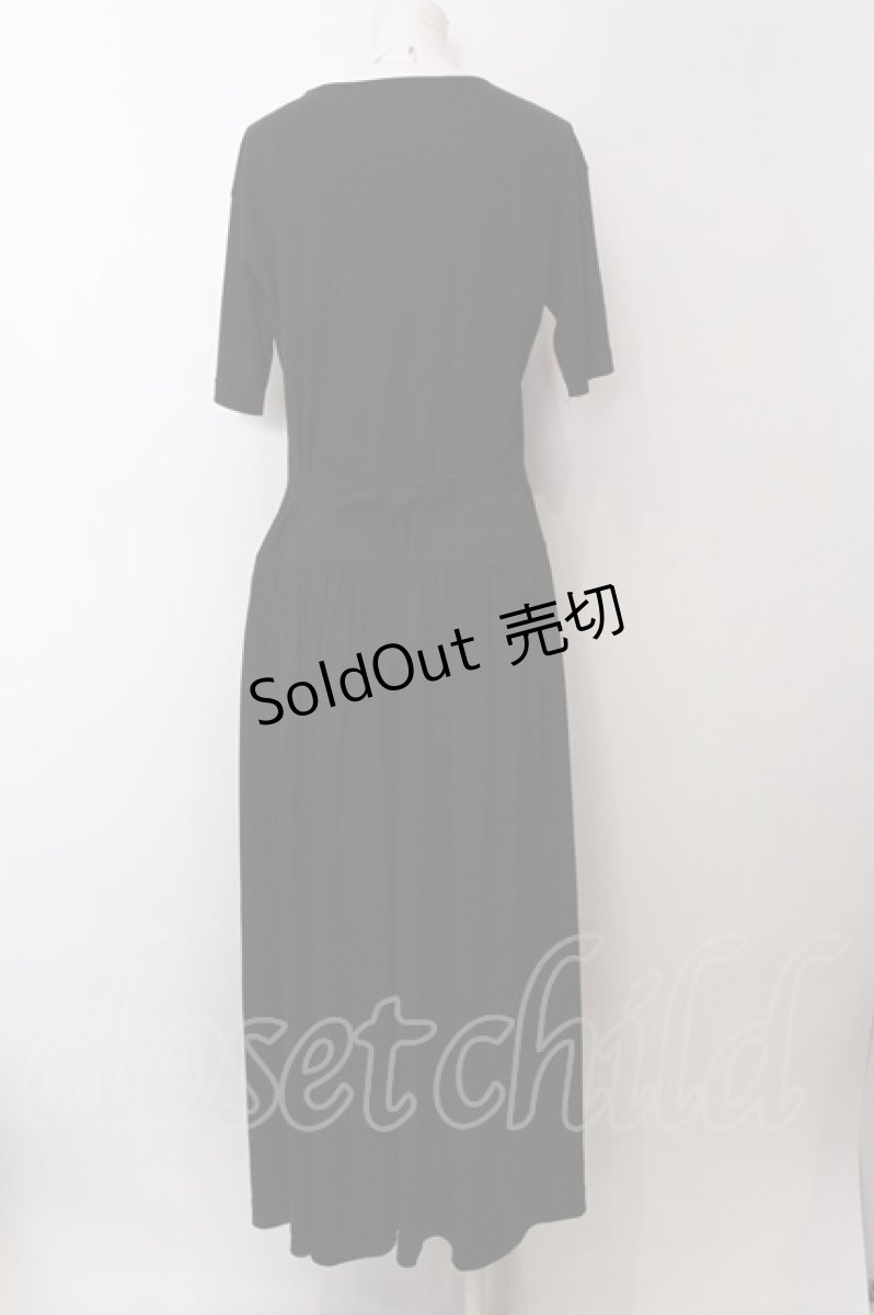 画像3: 【SALE】KANEKO ISAO / ロゴ刺繍半袖ワンピース  クロ O-25-02-19-1139-EL-OP-IG-ZT157 (3)