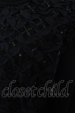 画像2: INGEBORG / リボン＆スパンコール刺繍ニット 3（9号相当） クロ O-25-02-19-1140-LO-TO-IG-ZT157