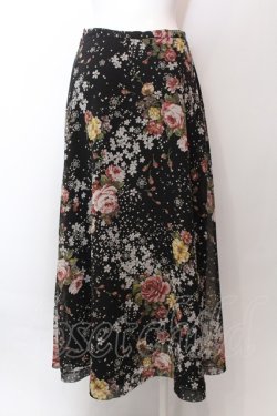画像3: INGEBORG / 桜薔薇柄ロングスカート  クロ O-25-02-19-1144-LO-SK-IG-ZT156