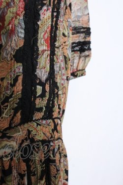 画像2: KANEKO ISAO / ペイズリーフラワー柄ワンピース  クロ O-25-02-19-1018-EL-OP-IG-ZT079